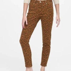Banana Republic Mid-Rise Skinny Leopard Jean Sz 26